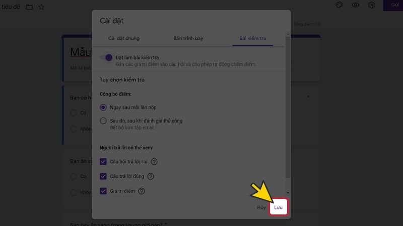 Bước 3: Bấm Lưu